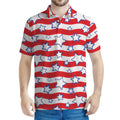 Fourth of July USA Star Pattern Print Men's Polo Shirt