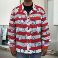 Fourth of July USA Star Pattern Print Men's Shirt Jacket