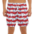 Fourth of July USA Star Pattern Print Men's Split Running Shorts