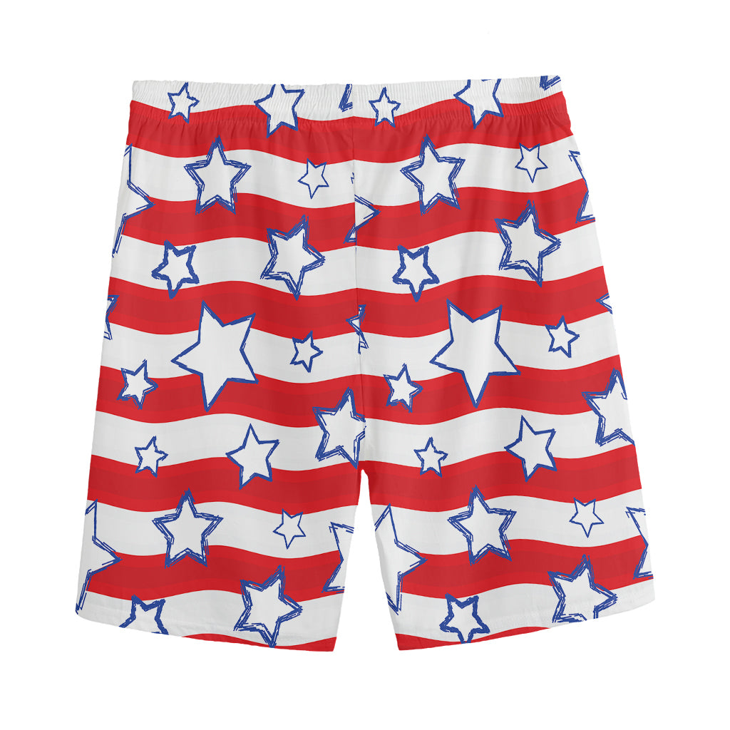 Fourth of July USA Star Pattern Print Men's Sports Shorts