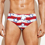 Fourth of July USA Star Pattern Print Men's Swim Briefs