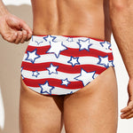 Fourth of July USA Star Pattern Print Men's Swim Briefs