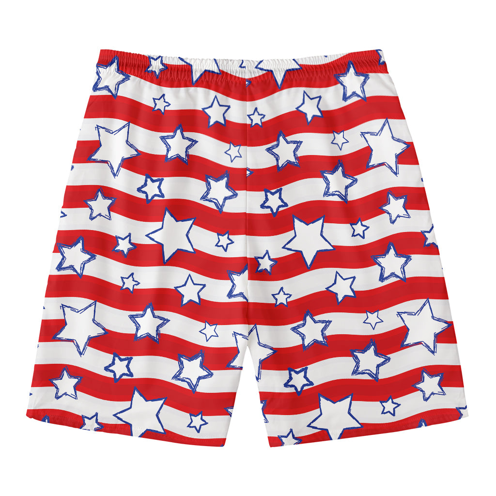 Fourth of July USA Star Pattern Print Men's Swim Trunks