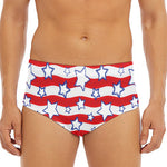 Fourth of July USA Star Pattern Print Men's Triangle Swim Briefs