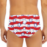 Fourth of July USA Star Pattern Print Men's Triangle Swim Briefs