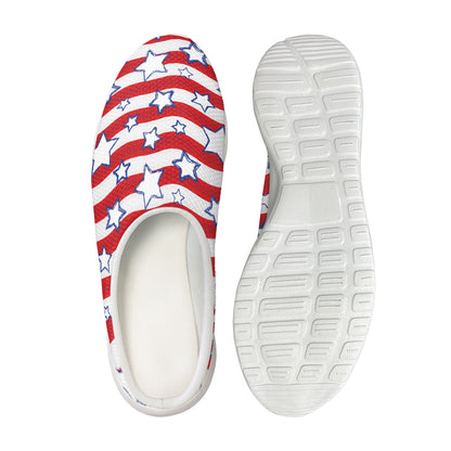 Fourth of July USA Star Pattern Print Mesh Casual Shoes