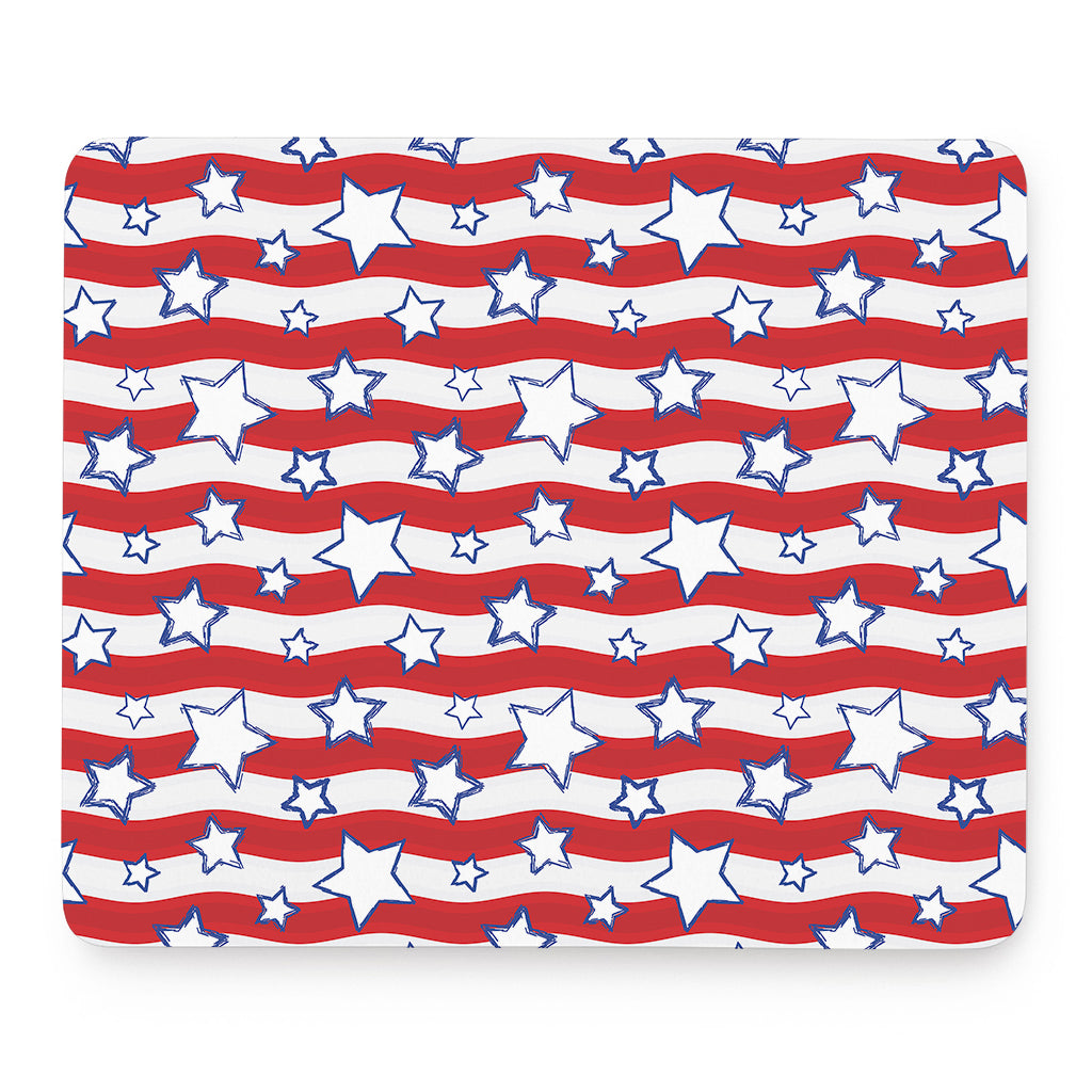 Fourth of July USA Star Pattern Print Mouse Pad