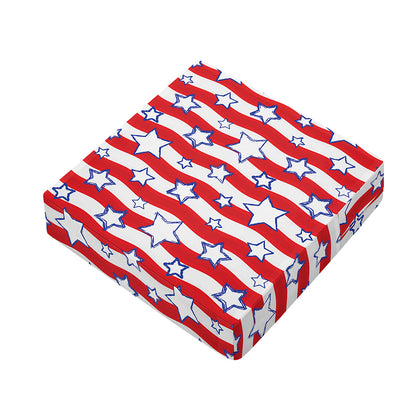 Fourth of July USA Star Pattern Print Outdoor Seat Cushion Cover