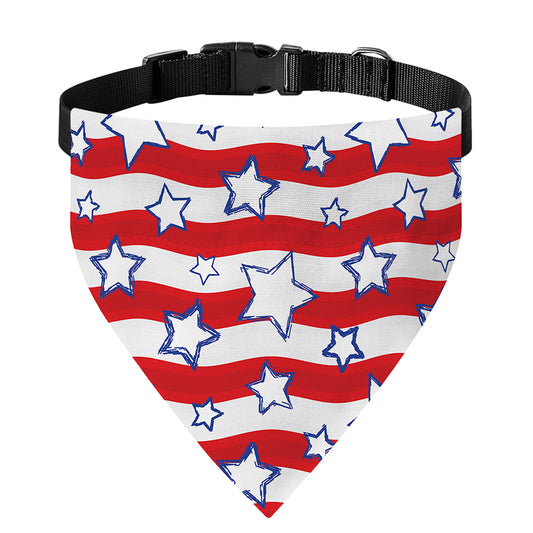 Fourth of July USA Star Pattern Print Over The Collar Dog Bandana