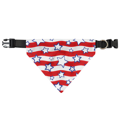 Fourth of July USA Star Pattern Print Over The Collar Dog Bandana