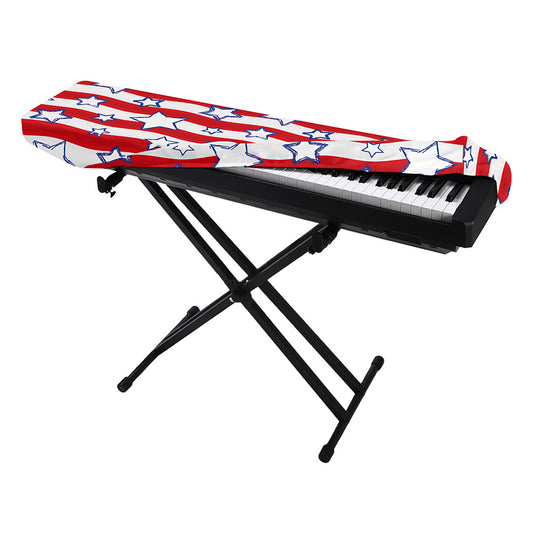 Fourth of July USA Star Pattern Print Piano Keyboard Cover