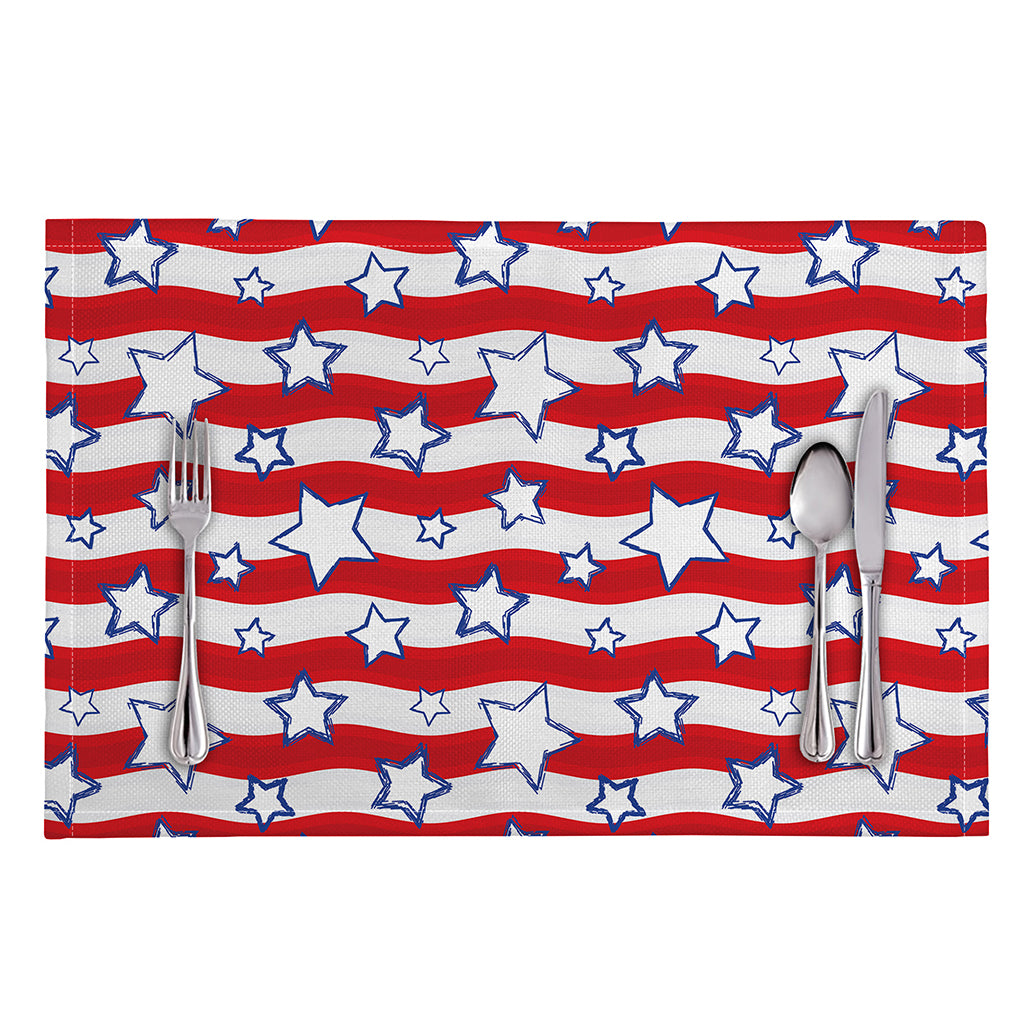 Fourth of July USA Star Pattern Print Placemat