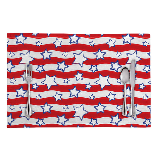 Fourth of July USA Star Pattern Print Placemat