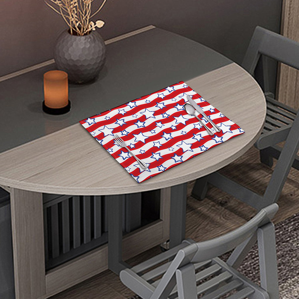 Fourth of July USA Star Pattern Print Placemat