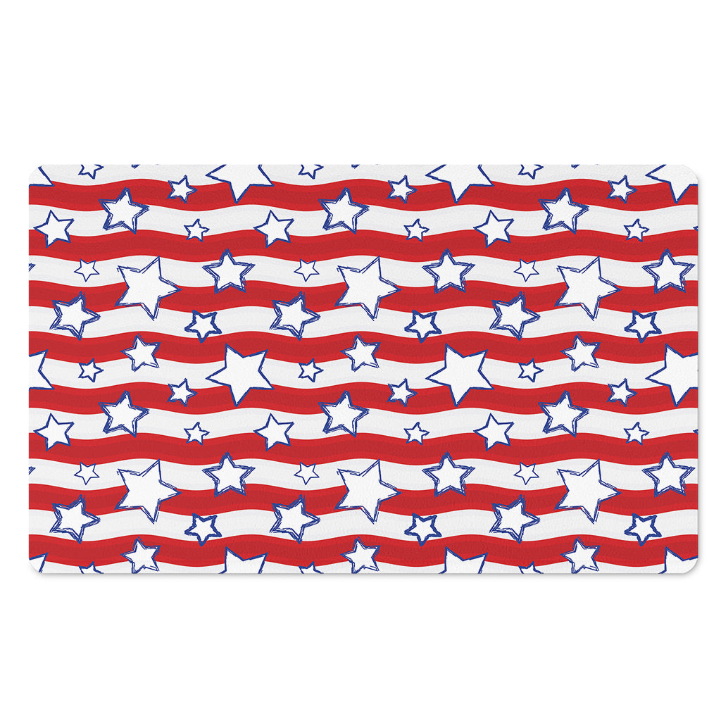 Fourth of July USA Star Pattern Print Polyester Doormat