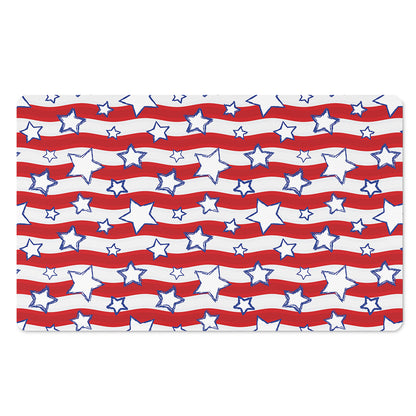 Fourth of July USA Star Pattern Print Polyester Doormat