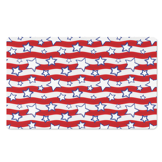 Fourth of July USA Star Pattern Print Polyester Doormat
