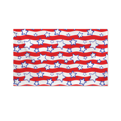 Fourth of July USA Star Pattern Print Polyester Flag