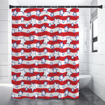 Fourth of July USA Star Pattern Print Premium Shower Curtain