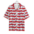 Fourth of July USA Star Pattern Print Rayon Hawaiian Shirt