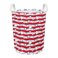 Fourth of July USA Star Pattern Print Round Laundry Basket