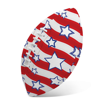Fourth of July USA Star Pattern Print Rugby Ball