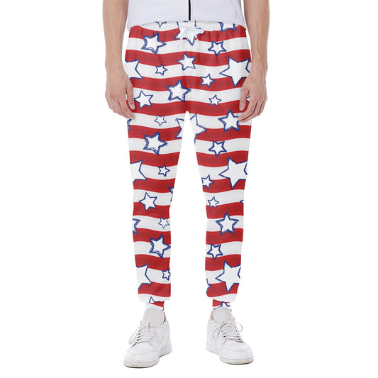 Fourth of July USA Star Pattern Print Scuba Joggers