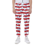 Fourth of July USA Star Pattern Print Scuba Joggers