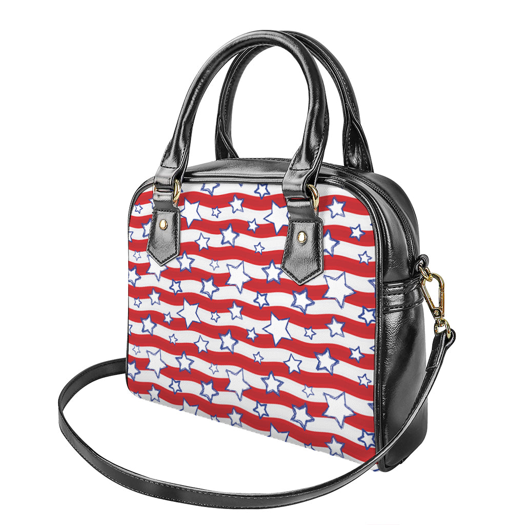 Fourth of July USA Star Pattern Print Shoulder Handbag