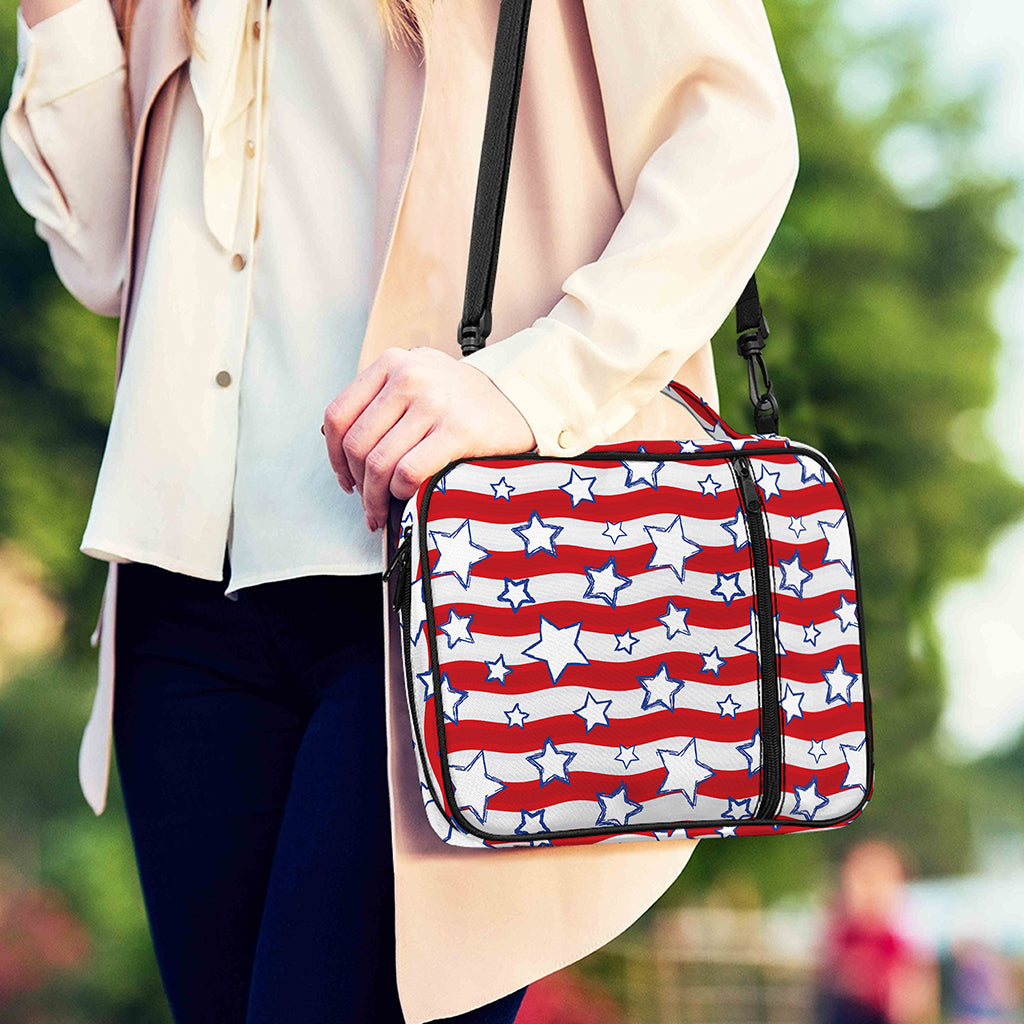 Fourth of July USA Star Pattern Print Shoulder Strap Bible Bag