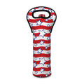 Fourth of July USA Star Pattern Print Single Neoprene Wine Tote