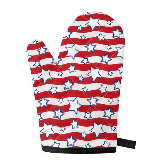 Fourth of July USA Star Pattern Print Single Oven Mitt