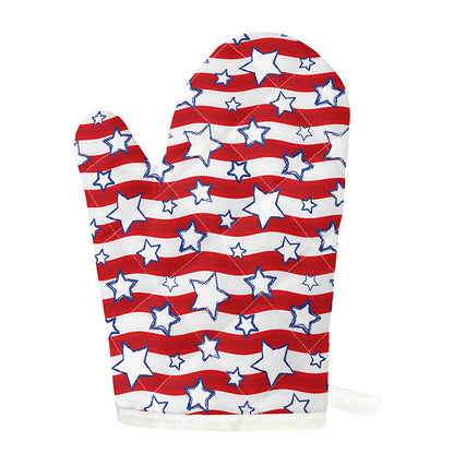 Fourth of July USA Star Pattern Print Single Oven Mitt
