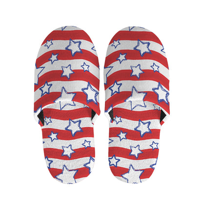 Fourth of July USA Star Pattern Print Slippers
