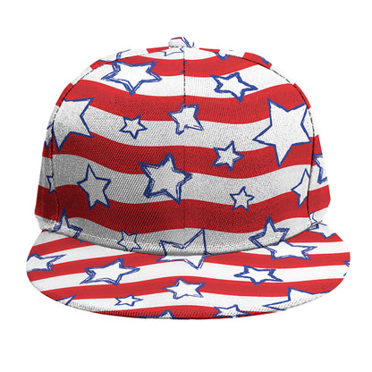 Fourth of July USA Star Pattern Print Snapback Cap