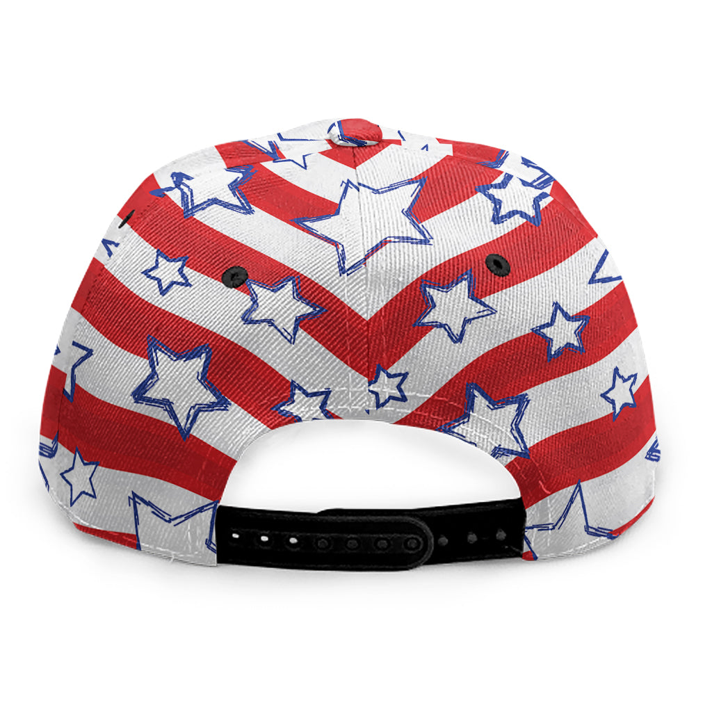 Fourth of July USA Star Pattern Print Snapback Cap