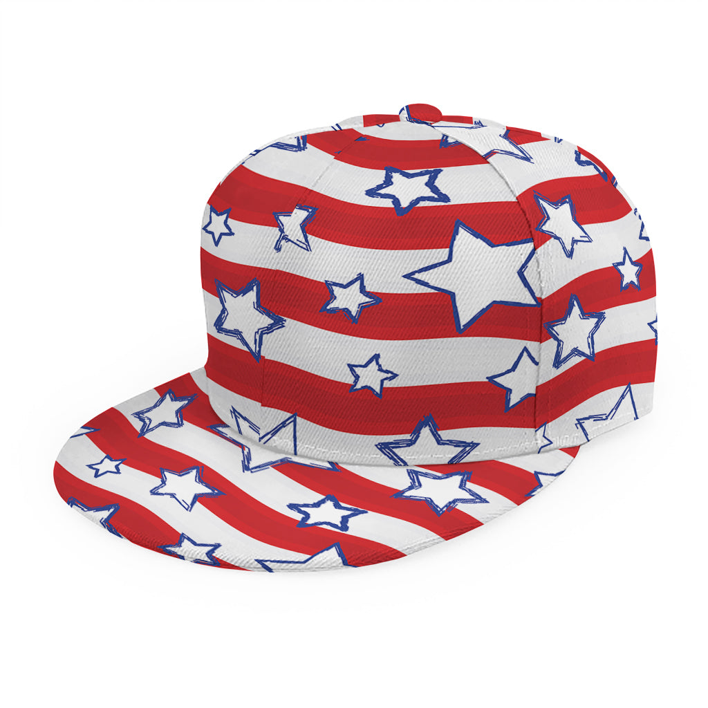 Fourth of July USA Star Pattern Print Snapback Cap