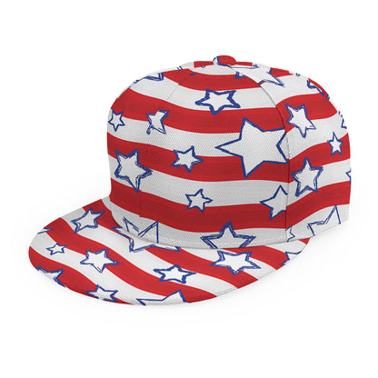Fourth of July USA Star Pattern Print Snapback Cap
