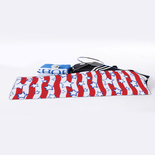 Fourth of July USA Star Pattern Print Sports Towel