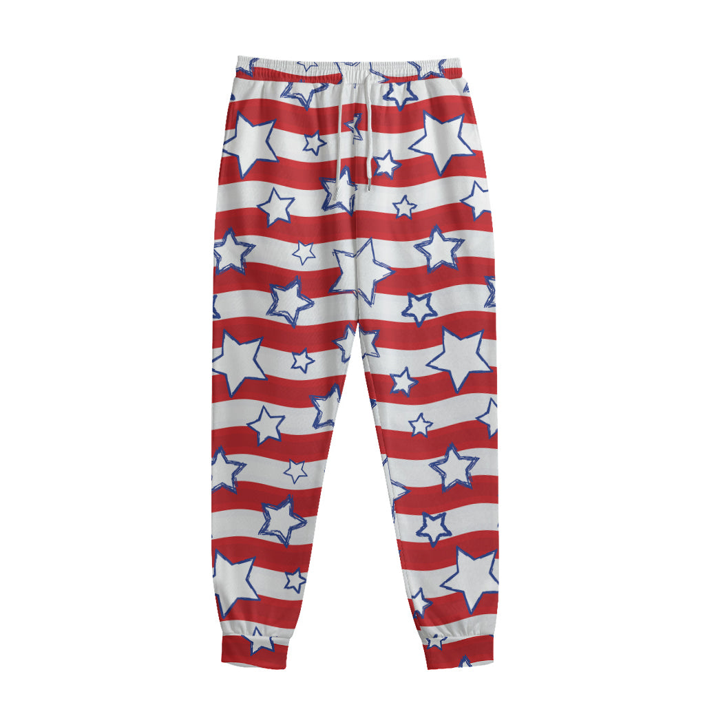 Fourth of July USA Star Pattern Print Sweatpants