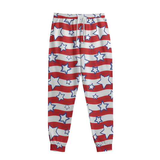 Fourth of July USA Star Pattern Print Sweatpants