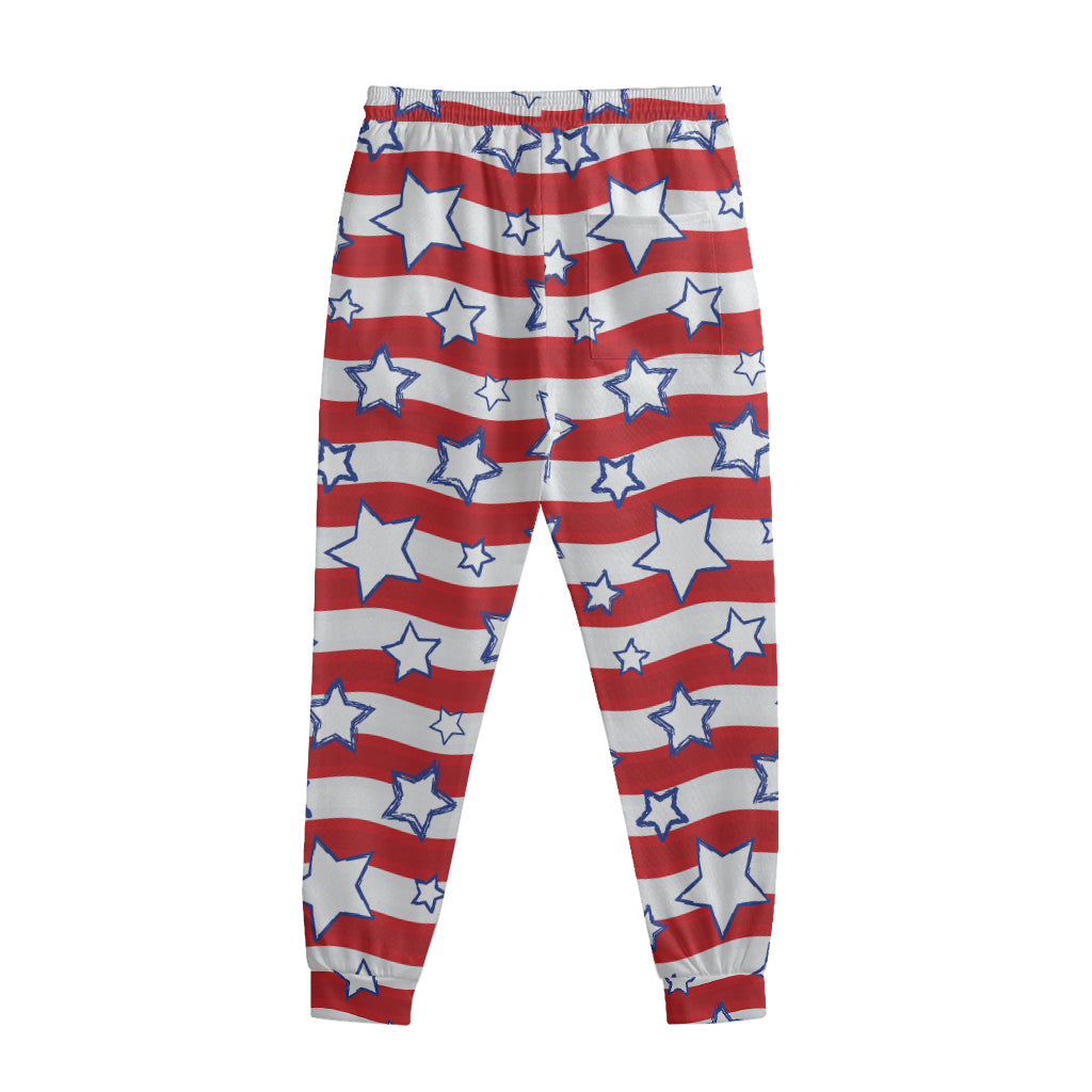 Fourth of July USA Star Pattern Print Sweatpants