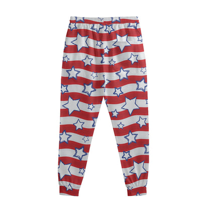 Fourth of July USA Star Pattern Print Sweatpants