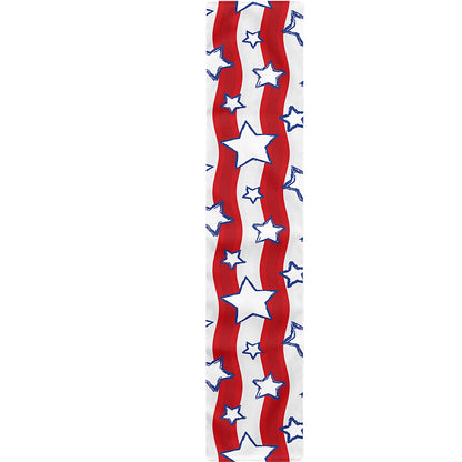 Fourth of July USA Star Pattern Print Table Runner