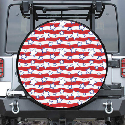 Fourth of July USA Star Pattern Print Tire Cover