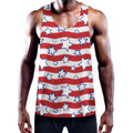 Fourth of July USA Star Pattern Print Men's Workout Tank Top