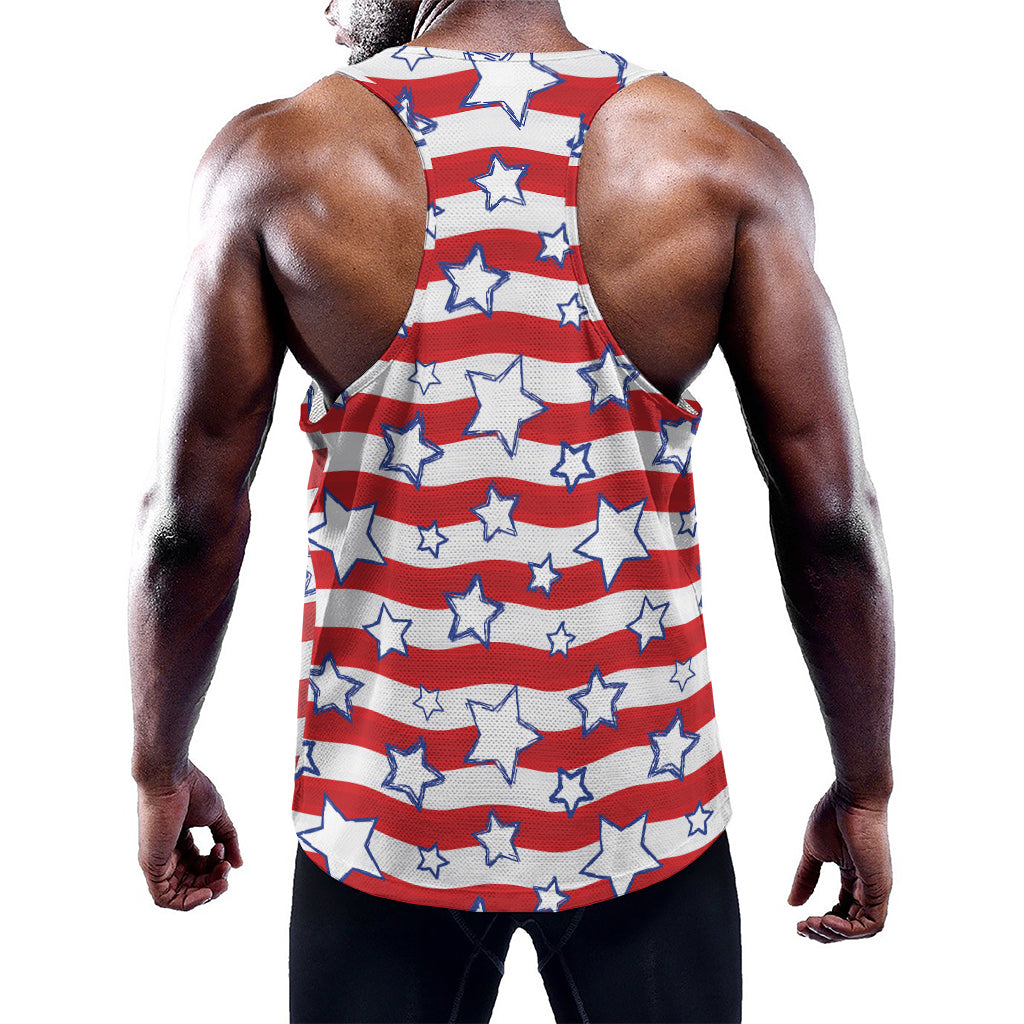 Fourth of July USA Star Pattern Print Training Tank Top