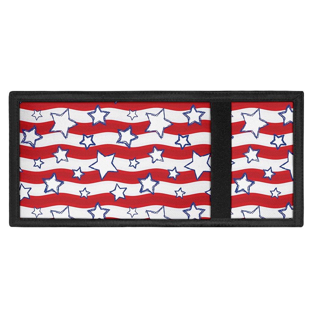 Fourth of July USA Star Pattern Print Trifold Wallet