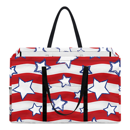 Fourth of July USA Star Pattern Print Utility Tote Bag