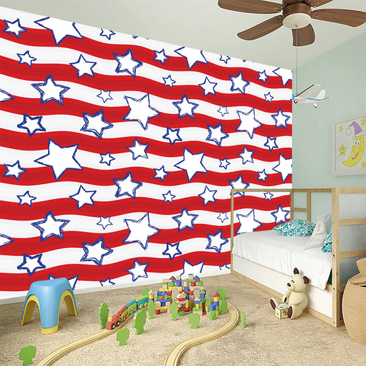 Fourth of July USA Star Pattern Print Wall Sticker